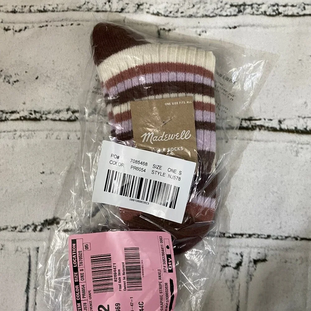 Madewell Wool blend stripe ankle socks